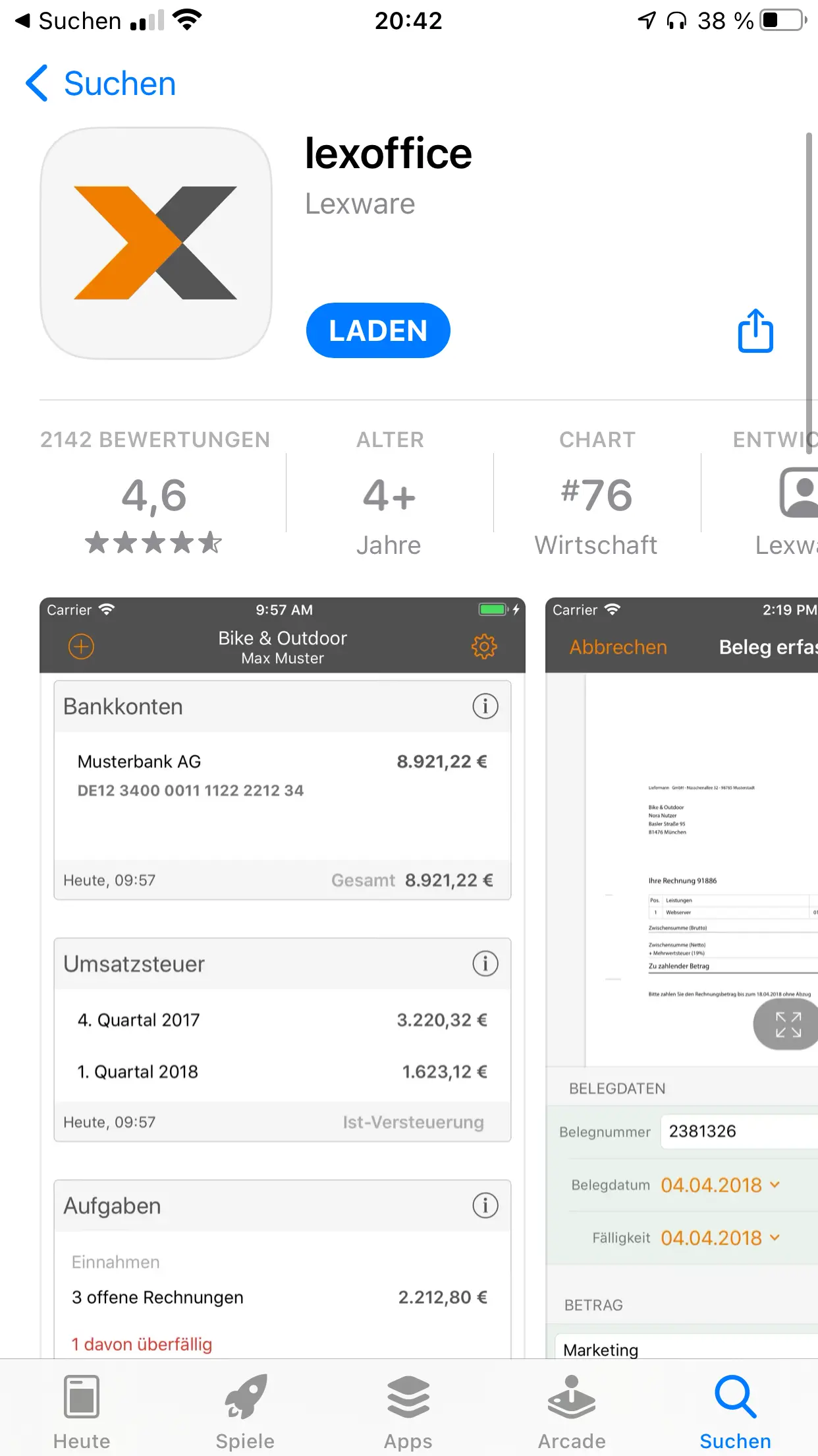 Lexoffice Rechnungsprogramm App