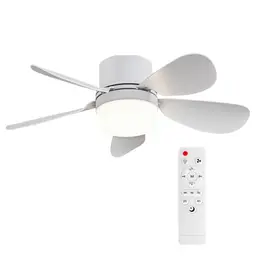 AIHONKON Ventilator mit Licht, Fernbedienung, dimmbar, tragbar, für Schlafzimmer & Küche, 1000 Lumen, E27 Schraube
