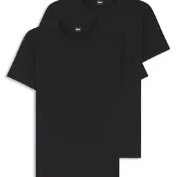 BOSS Herren T-Shirt, 2er Pack, Modern, Schwarz, Größe L