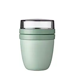 Mepal Müslibecher to go, 2-teilig, 500 ml & 200 ml, Nordic Sage, mit Unterteilung für Joghurt & Müsli, mikrowellengeeignet, spülmaschinenfest, gefriergeeignet