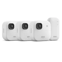 Blink Außenkamera 2K+ – Kabellose Sicherheitskamera mit bis zu 2 Jahren Batterielaufzeit – 3-Kamera-System, Weiß