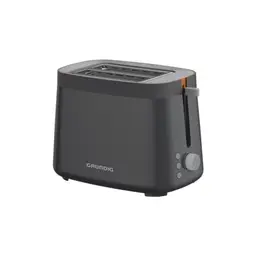 Grundig Toaster TA 5320, 2 Röstfächer, 7 Bräunungsstufen, Auftaufunktion, Edelstahl, Grau/Terracotta