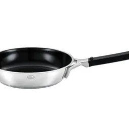 RÖSLE SILENCE PRO Bratpfanne Ø 28 cm, Antihaft, hitzebeständig bis 260 °C, Edelstahl 18/10, Silber/Schwarz