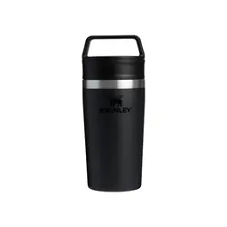 STANLEY 1913 Kaffee To-Go Becher 0,35L Edelstahl, Hält 4 Std. heiß, 5 Std. kalt, spülmaschinenfest, Tragegriff, Schwarz