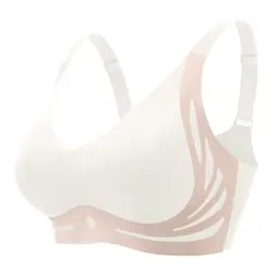 PrinStory Damen BH ohne Bügel Push Up Bralette Verstellbare Träger (Beige, M)