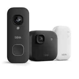 Blink Außenkamera 2K+ und Video Türklingel 2K+ – 1-Kamera-Set, Schwarz