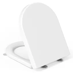 Toilettendeckel D-Form mit Absenkautomatik, Quick-Release Funktion, belastbar bis 150 kg, Weiß