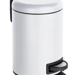 WENKO Treteimer Leman 3 Liter, herausnehmbarer Einsatz, modernes Design, Weiß matt
