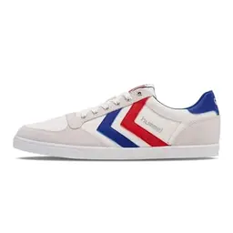 HUMMEL SLIMMER STADIL LOW Sneakers in Weiß/Blau/Rot, Größe 39