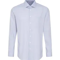 Seidensticker Herren Longsleeve Businesshemd, Hellblau, 45 EU
