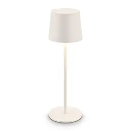 BRILONER LED Tischlampe kabellos dimmbar mit Akku und Touch, Nachttischlampe, Outdoor, 11x34,5 cm, Altweiß