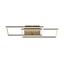 BRILONER LED Deckenlampe, warmweiß, schwenkbar, Braun-Gold, 28W, Wohnzimmerlampe mit Speicherfunktion, 560x180x75 mm