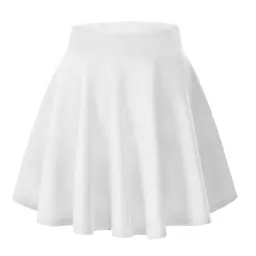Damen Mini Rock, A-Linie, Hohe Taille, Elastisch, Sommerröcke, Casual Skater, Flared, Eleganter Pull-On Faltenrock