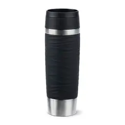 Emsa Travel Mug Wave Thermobecher 500 ml, auslaufsicher, Edelstahl, 360°-Trinköffnung, schwarz