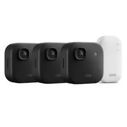 Blink Außenkamera 2K+ – Kabellose Sicherheitskamera mit 2 Jahren Batterielaufzeit, 3-Kamera-System, Schwarz