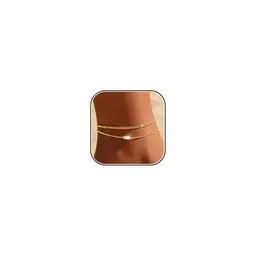 Chihayafuji Fußkettchen für Damen 925 versilbert, verstellbar, wasserfest, doppelt stapelbar, Sommer Strand, Silber Gold Schmuck