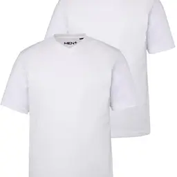 Men Plus Herren Großgrößen T-Shirt, 2er-Pack, Halbarm, V-Ausschnitt, schneeweiß, Größe XXL