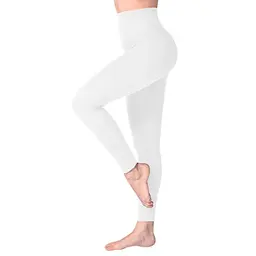 SINOPHANT Damen Leggings High Waist - Blickdicht mit Bauchkontrolle für Sport und Yoga (Weiß, XXL)