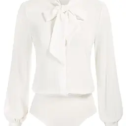 Kate Kasin Damen elegante Olivene Bluse mit Langarm, Bauchweg Shirt, geeignet für Büro, Weiß, Größe M