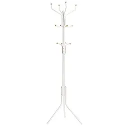 SONGMICS Garderobenständer aus Metall, Höhe 182 cm, stabil, weiß