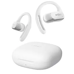 SHOKZ OpenFit Air Bluetooth-Ohrhörer, True Wireless, wasserdicht IP54, mit Mikrofon und Tragetasche, Weiß