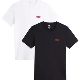 Levi's Herren 2er Pack Crewneck Graphic T-Shirts, Weiß / Schwarz, XL