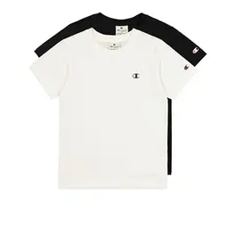 Champion Jungen Crewneck T-Shirt 2er Pack, weiß/schwarz, 13-14 Jahre