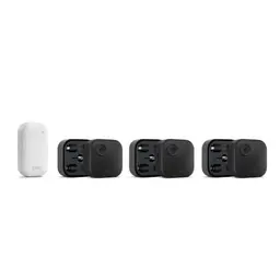 Blink-Kamera Outdoor 4 + Batterie-Erweiterung | Kabellose HD-Sicherheitskamera mit 4 Jahren Laufzeit | 3-Kamera-System