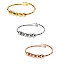 Purelei® Shade Anxiety Ring - Fidget - Damenring aus Edelstahl - Wasserfest & verstellbar von 50-66 (Gold/Silber/Roségold)