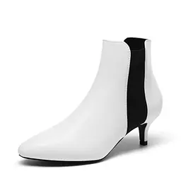 DREAM PAIRS Damen Stiefel mit Stiletto Spitze in Weiß/Schwarz, Größe 36