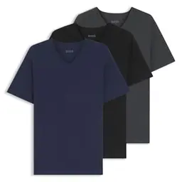 BOSS Hugo Herren T-Shirt V-Neck, Hellblau, L