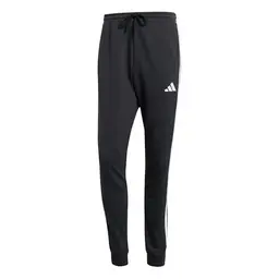 adidas Herren Essential Three Stripes Jogger in Schwarz/Weiß, Größe L