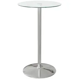 HOMCOM Stehtisch Bartisch für 2 Personen, Bistrotisch mit Hartglasplatte, Ø60 x 102 cm