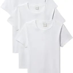 Calvin Klein Damen T-Shirt 3er Pack, Kurzarm, Rundhalsausschnitt, Weiß, Größe L