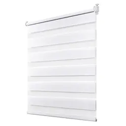 Deswell Doppelrollo Klemmfix Weiß 45x100 cm - Lichtdurchlässig & Verdunkelnd, Stufenlos Verstellbar