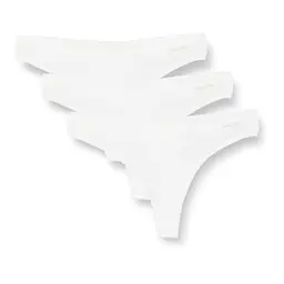 Calvin Klein Damen 3er Pack String Thongs, Weiß, 3XL