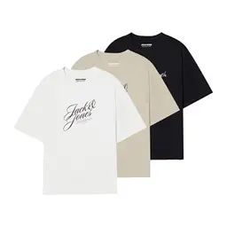JACK & JONES Jorinwood T-Shirt 3er Pack, kurzarm, Crew Neck