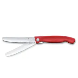 Victorinox Swiss Classic Picknickmesser mit Wellenschliff, 11 cm, Rot