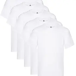 Fruit of The Loom Herren T-Shirt 5er Pack Weiß Größe XXL