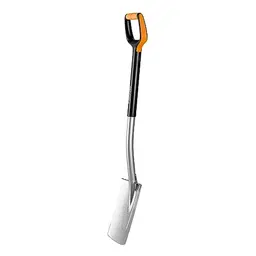 Fiskars Gärtnerspaten Xact mit 108 cm Länge, ideal für weiche Böden, Schwarz/Orange