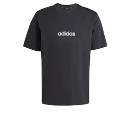 adidas Essentials Linear T-Shirt für Herren, Schwarz/Weiß, Größe L