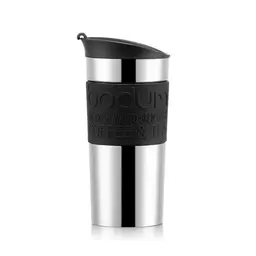 Bodum Travel Mug Thermobecher aus Edelstahl, doppelwandig, 0,35 l, schwarz