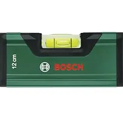 Bosch Mini-Wasserwaage 12cm - Präzises Ausrichten mit fluoreszierender Libelle, Aluminiumgehäuse, Softgrip