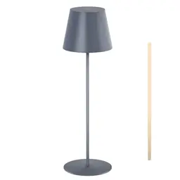 MALUX Kabellose LED Tischlampe mit Touch, Wiederaufladbar, Stufenlos Dimmbar, Timer-Funktion – Grau