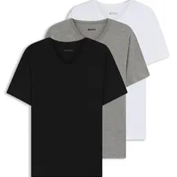 HUGO BOSS Herren T-Shirt V-Neck, 3er Pack, Assorted Farben, Größe L