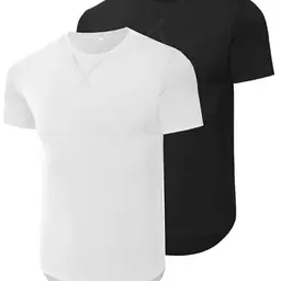 Wayleb Herren T-Shirt 2er Pack kurzarm, leicht und atmungsaktiv, Schwarz/Weiß, Größe M