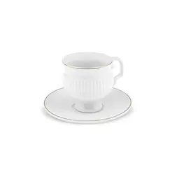 Karaca Malta Kaffeetassen Set für 6 Personen – 12-teiliges modernes Porzellan Set für Kaffeeliebhaber