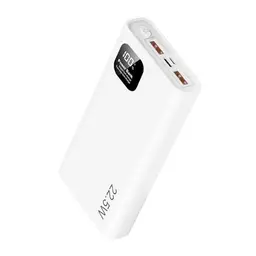 Power Bank 27000mAh - Tragbares Ladegerät mit 3 Ausgängen, Schnelles Aufladen, für Smartphones & Tablets (Weiß)