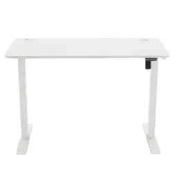 Amazon Basics Höhenverstellbarer Sitz-Steh-Schreibtisch, 120 x 60 cm, ergonomisch, Weiß