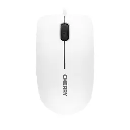 CHERRY MC 1000 Office-Maus, Kabel, 3 Tasten, Optischer Sensor 1200 DPI, Für Links- & Rechtshänder, Weiß-Grau